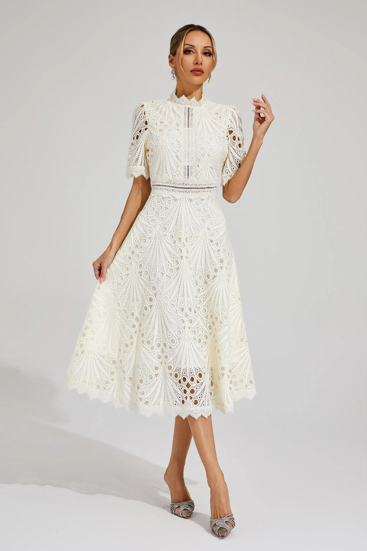 Elegant Lace Midi Dress for Weddings and Special Occasions