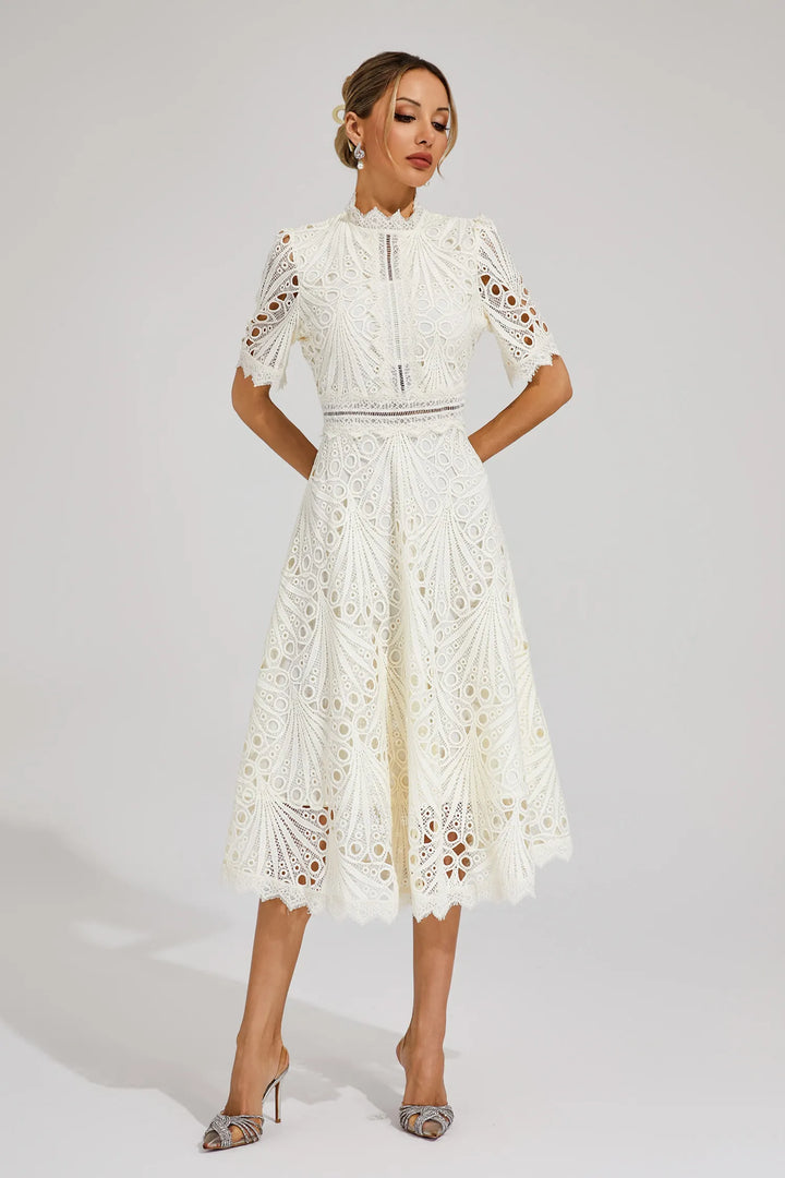 Elegant Lace Midi Dress for Weddings and Special Occasions
