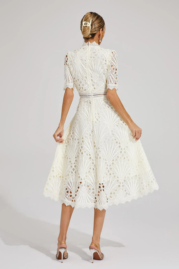 Elegant Lace Midi Dress for Weddings and Special Occasions