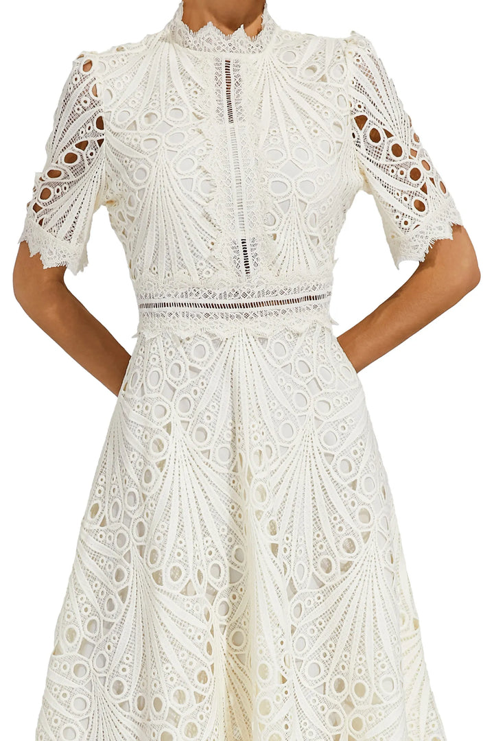 Elegant Lace Midi Dress for Weddings and Special Occasions