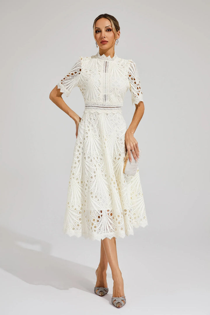 Elegant Lace Midi Dress for Weddings and Special Occasions