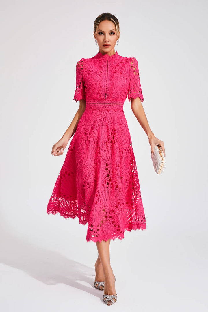Elegant Lace Midi Dress for Weddings and Special Occasions