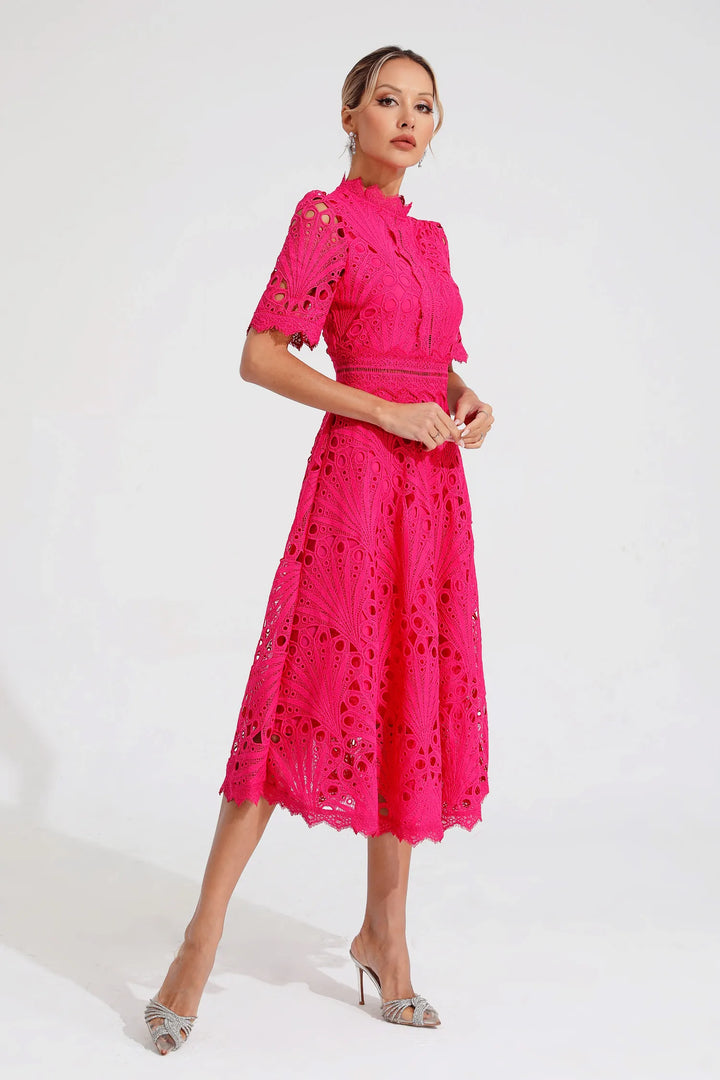 Elegant Lace Midi Dress for Weddings and Special Occasions