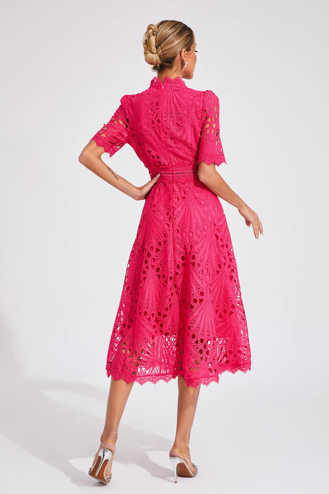 Elegant Lace Midi Dress for Weddings and Special Occasions