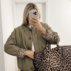 Nia | Women's Transitional Jacket with Button Closure and Contrast Cuffs