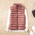 Lightweight Padded Gilet with Stand Collar and Zip Front