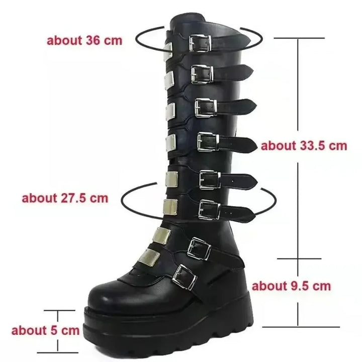 Boots Women - Knee High Platform Boots with Chunky Sole