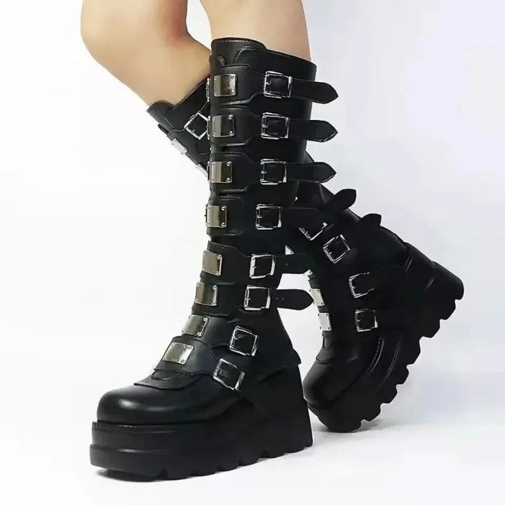 Boots Women - Knee High Platform Boots with Chunky Sole