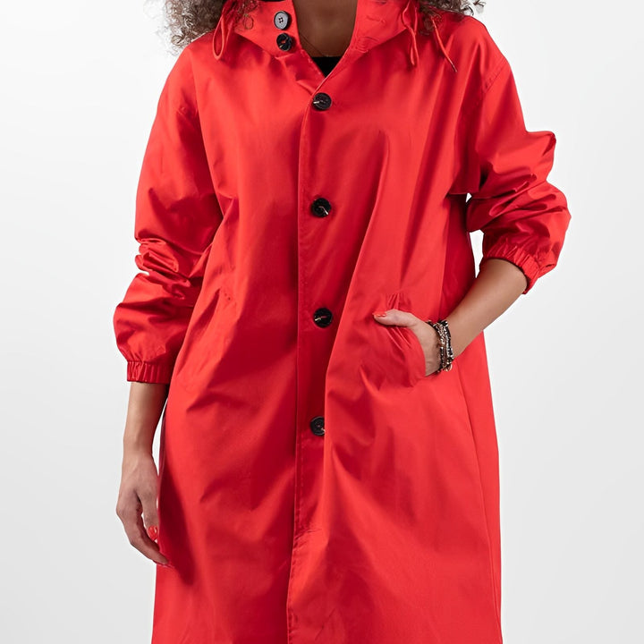 Rain Jacket Women - Hooded Rain Jacket with Drawstring Hood
