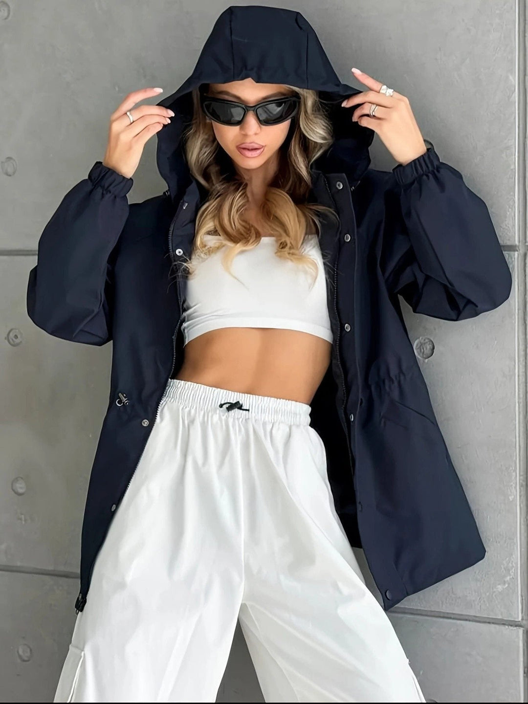 Raincoat Women - Oversized Raincoat with Hood