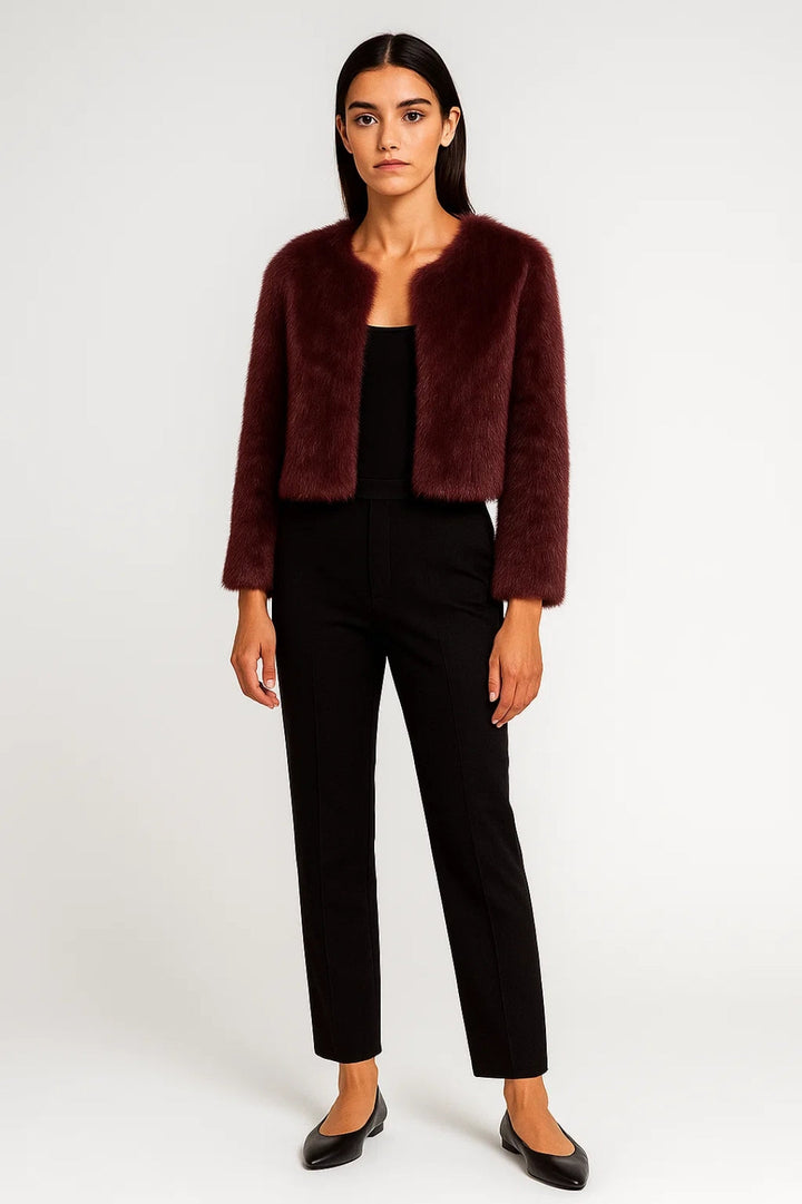 Jacket Women - Cropped Faux Fur Jacket