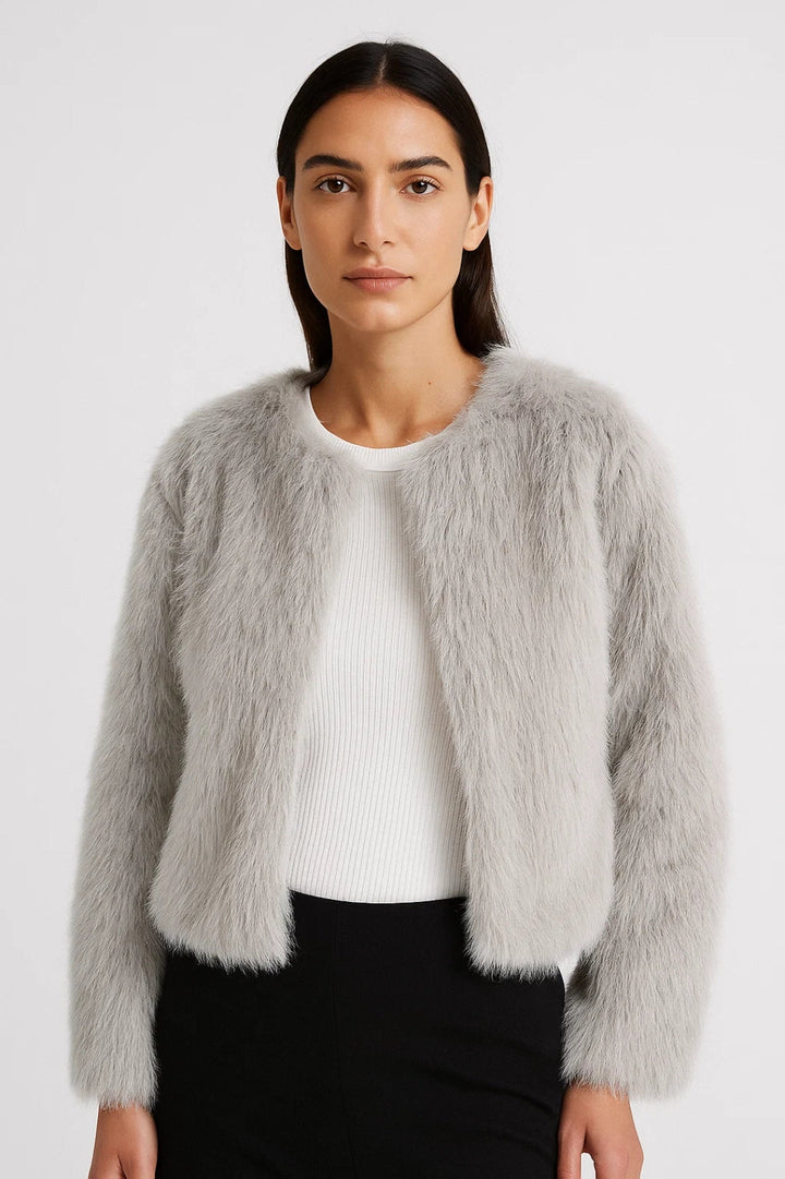 Jacket Women - Cropped Faux Fur Jacket