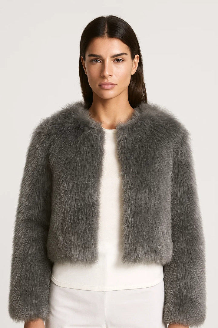 Jacket Women - Cropped Faux Fur Jacket