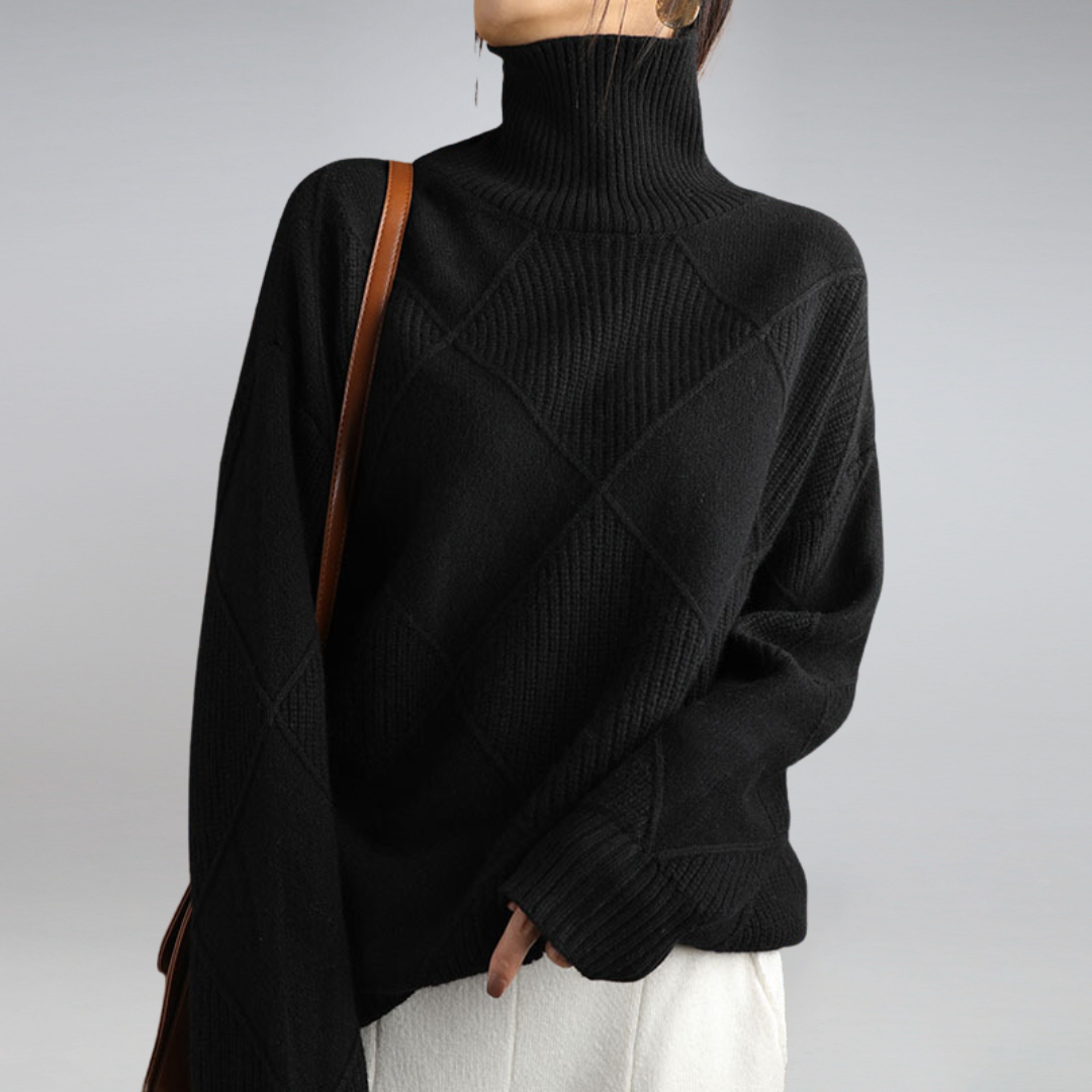 Sweater Women - Cashmere Knit Soft Sweater with Turtleneck