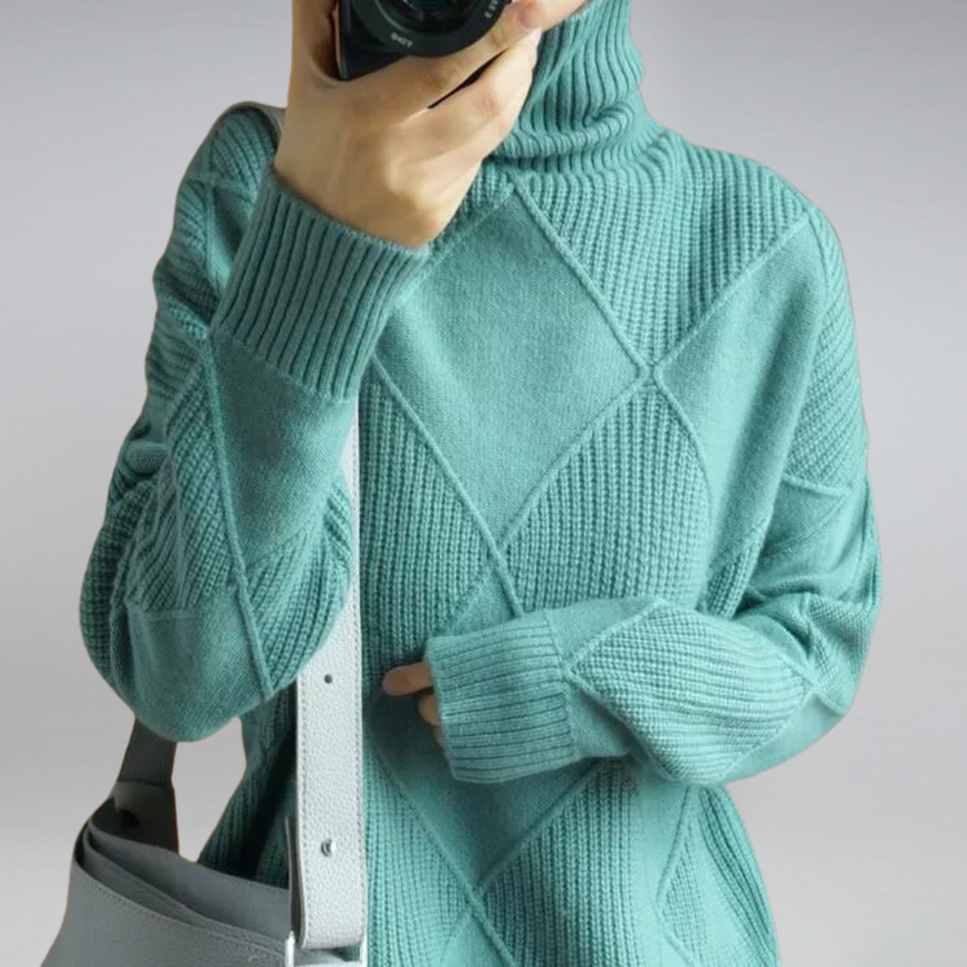 Sweater Women - Cashmere Knit Soft Sweater with Turtleneck
