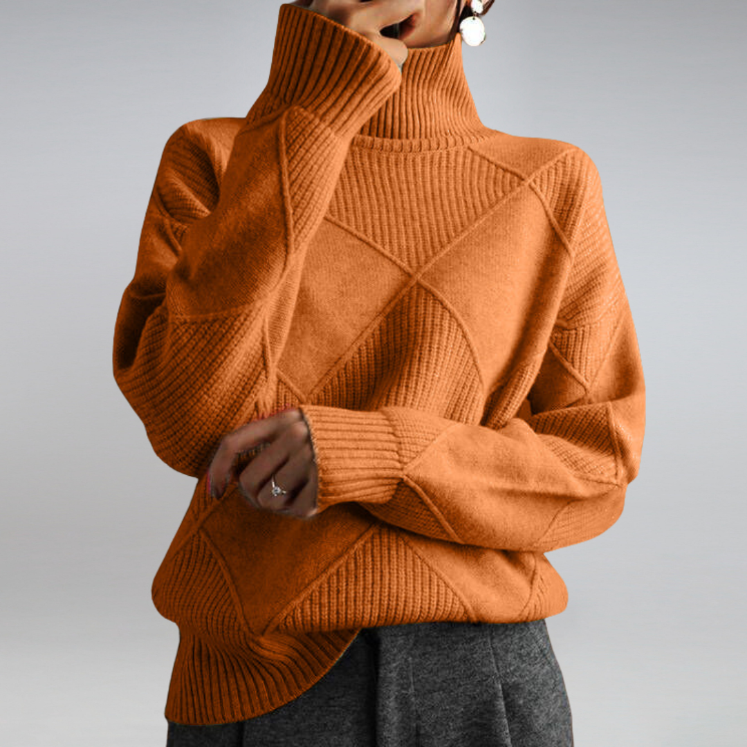 Sweater Women - Cashmere Knit Soft Sweater with Turtleneck