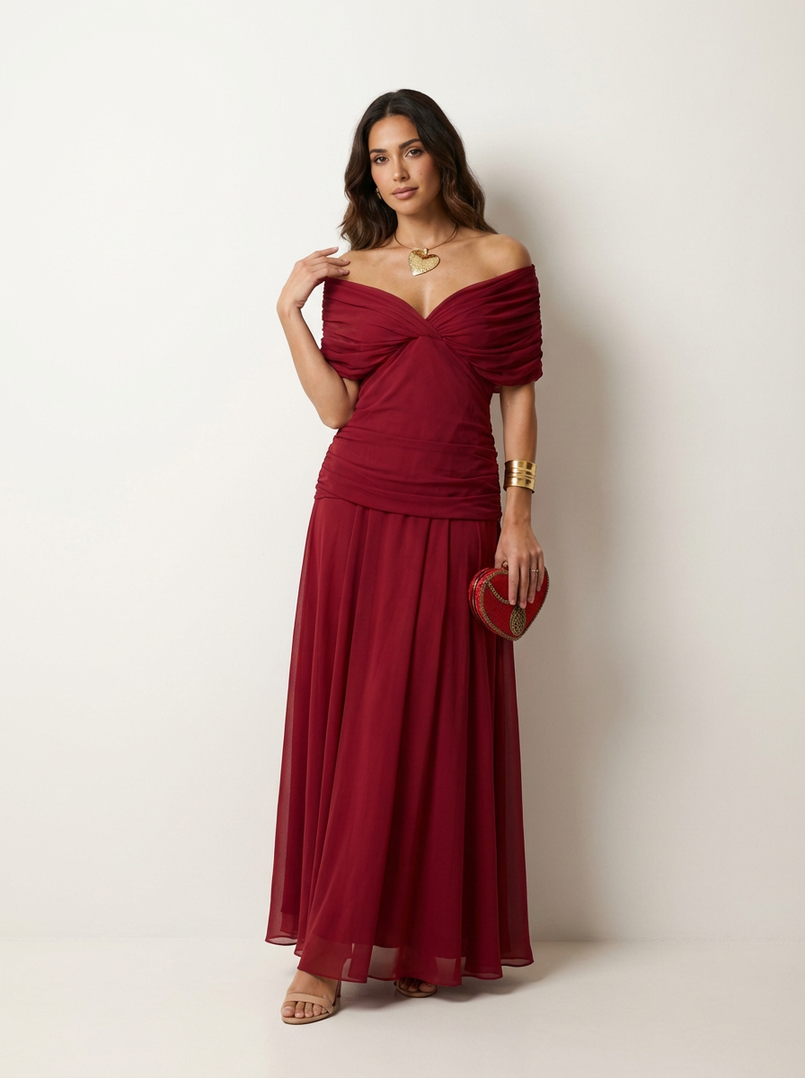 Valentina | Luxe Pleated Maxi Evening Dress