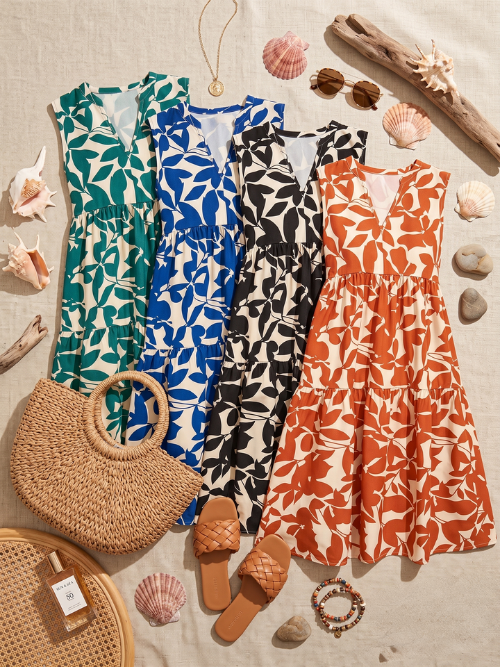 Tasha - Elegant Midi Dress with Tummy-Hiding Design