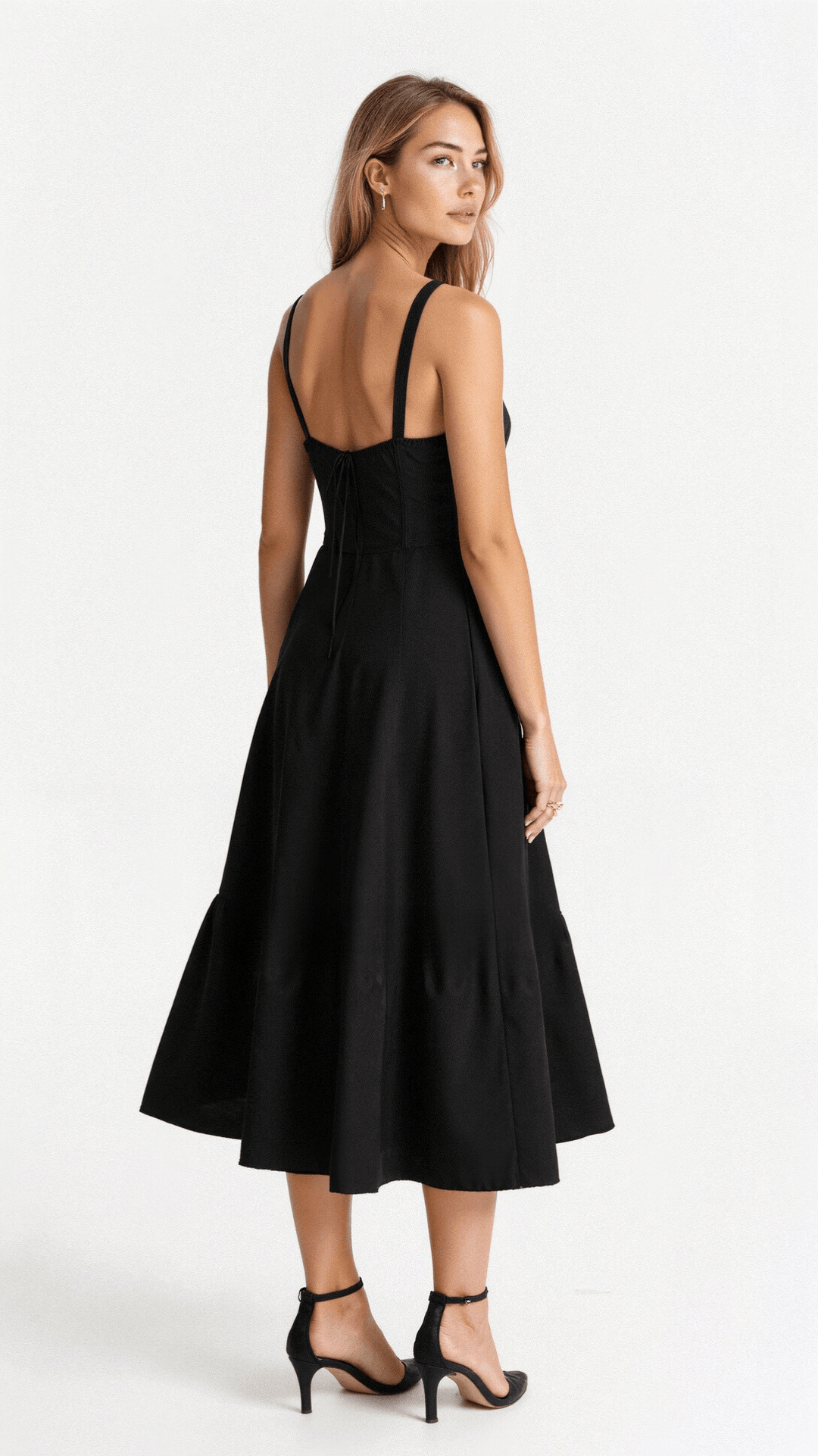 MARGARETHA - Floral Satin Corset Midi Dress with Front Split