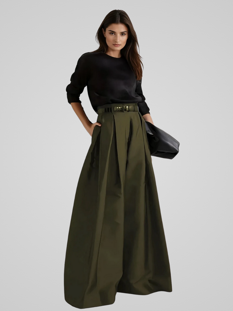 Maxima | Elegant High-Waisted Long Skirt-Pants for Formal and Casual Autumn Occasions