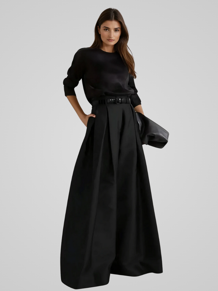 Maxima | Elegant High-Waisted Long Skirt-Pants for Formal and Casual Autumn Occasions
