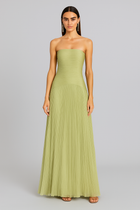 Women's Drop-Waist Maxi Dress | Full-Length Flowing Silhouette, Relaxed Comfortable Fit, Lowered Waistline | Green