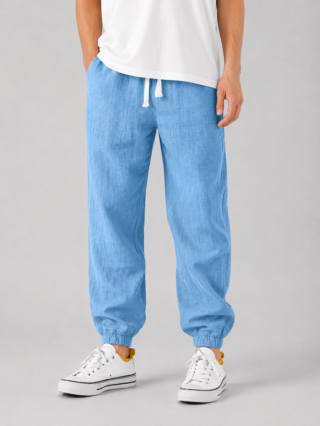 Men’s Relaxed Fit Linen Style Trousers - Summer Comfort Style