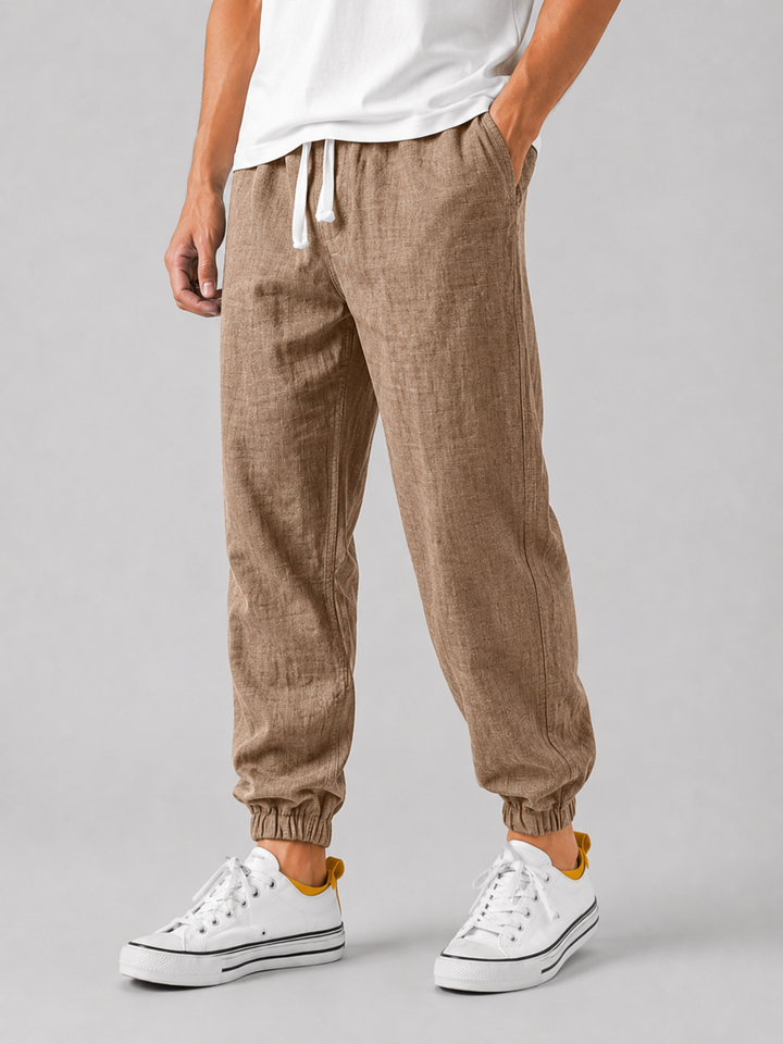Men’s Relaxed Fit Linen Style Trousers - Summer Comfort Style