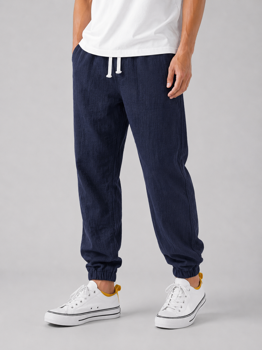 Men’s Relaxed Fit Linen Style Trousers - Summer Comfort Style