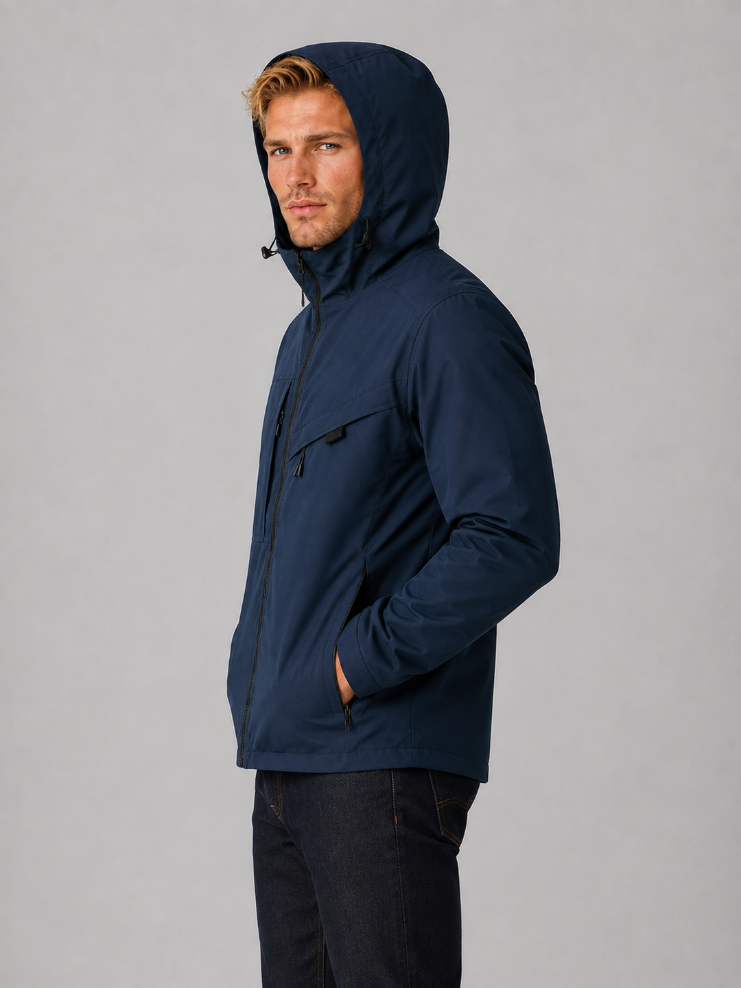 Jacket Men - Waterproof Hooded Windbreaker Jacket