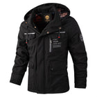Men's Hooded Jacket Multiple Pockets Adjustable Hood