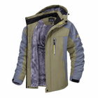 Men's Hooded Parka Jacket Warm Lining Zip Pockets Ribbed Cuffs