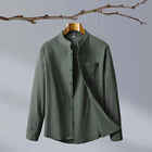 Men's Long Sleeve Henley Polo | Relaxed & Band Collar