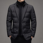 Men's Quilted Puffer Jacket Notch Lapel Regular Fit