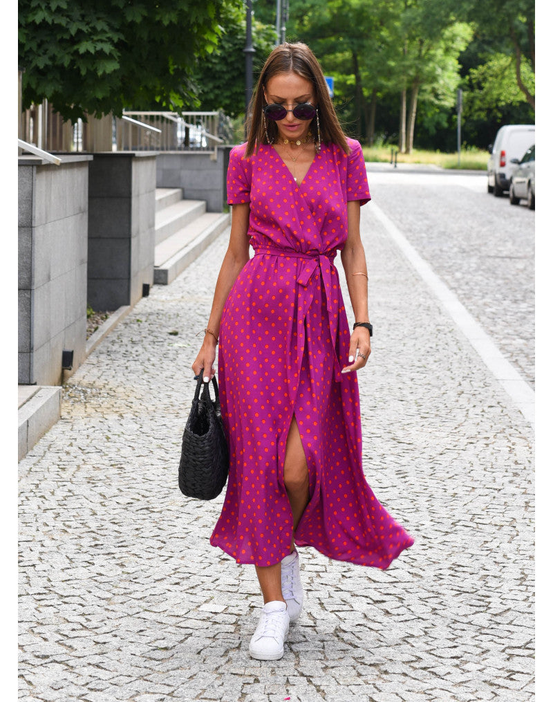 Rosalie | Playful Floral Wrap Midi Dress