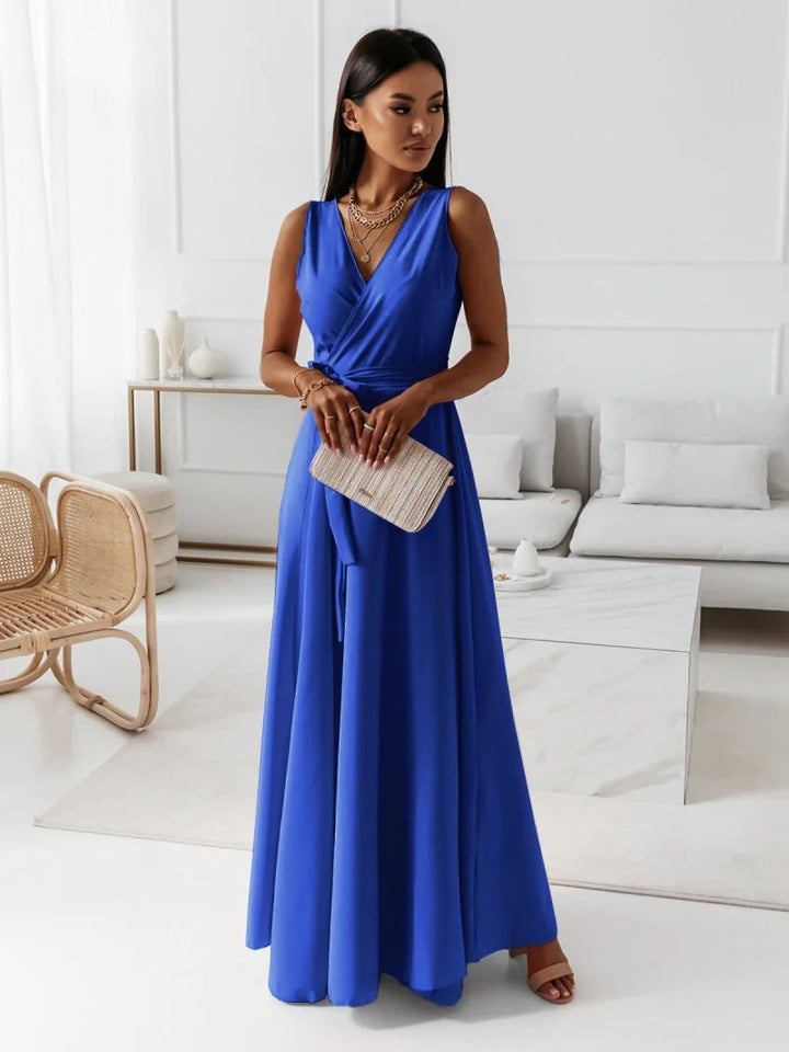 Women Wedding Guest Elegant Wrap Maxi Dress
