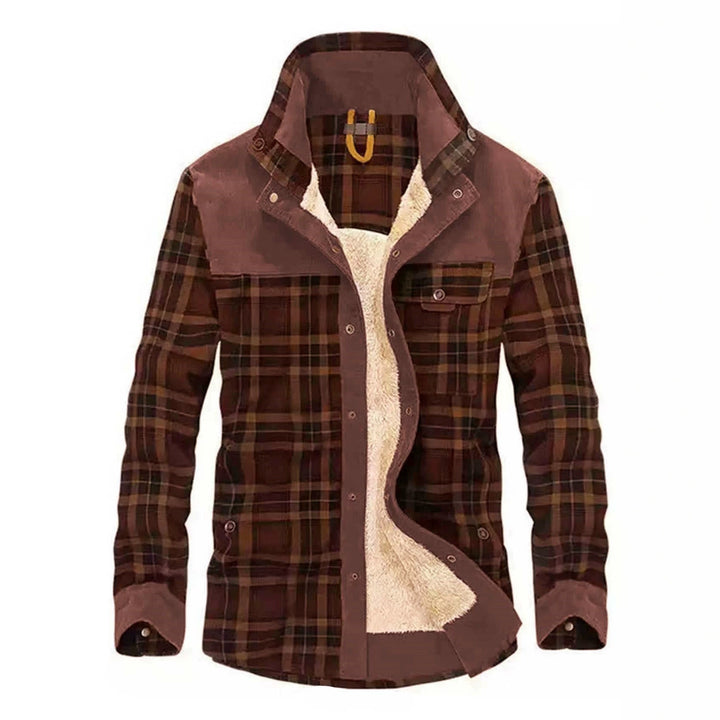 Checked overshirt for men with buttons and pockets