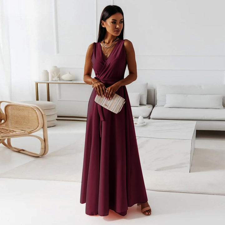 Women Wedding Guest Elegant Wrap Maxi Dress