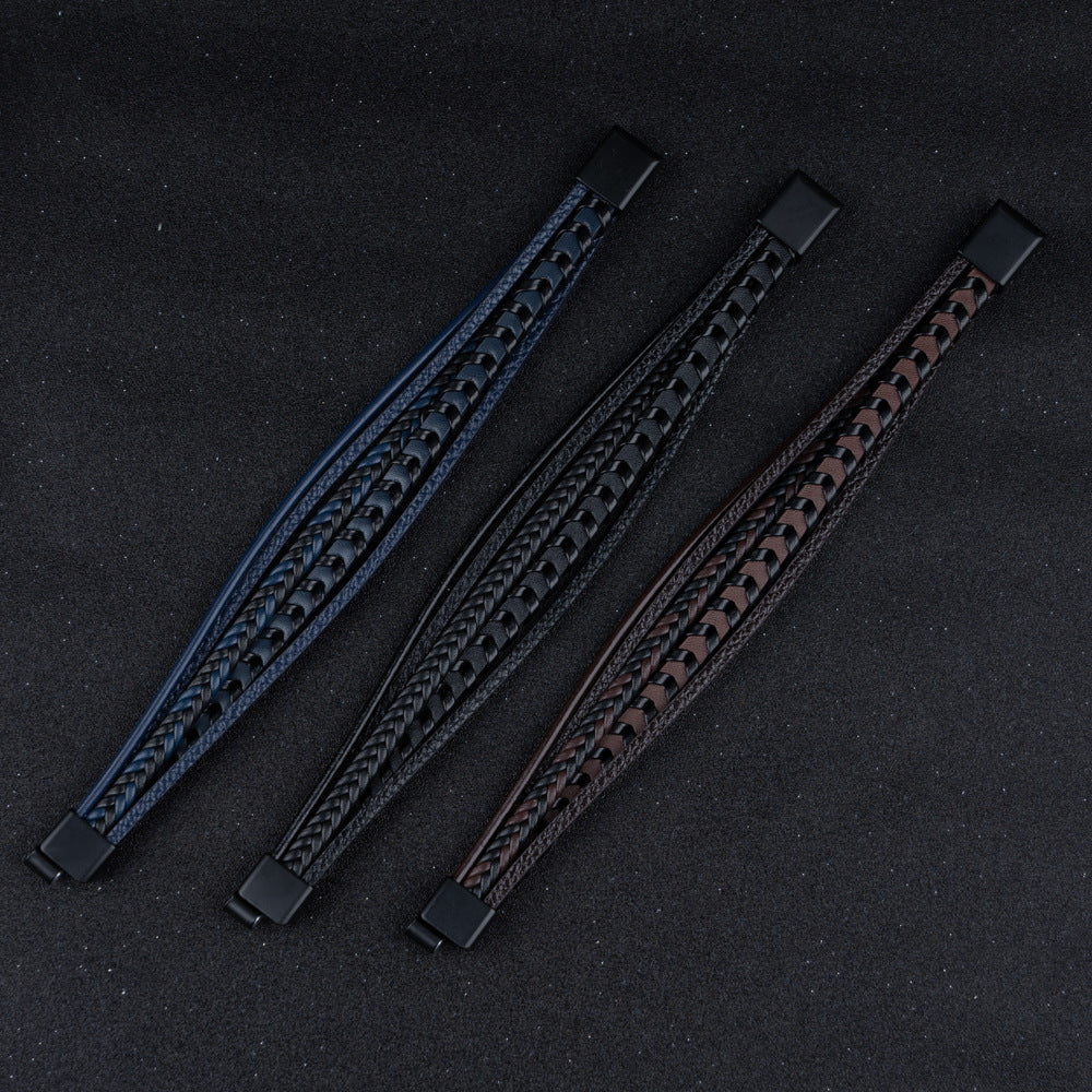 Felix | Braided Leather Viking Bracelet