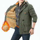 Men's parka with hood and pockets