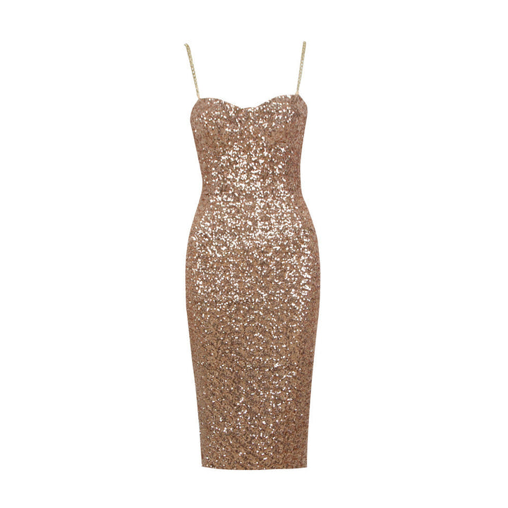Luna | Shimmering Midi Dress with Zipper