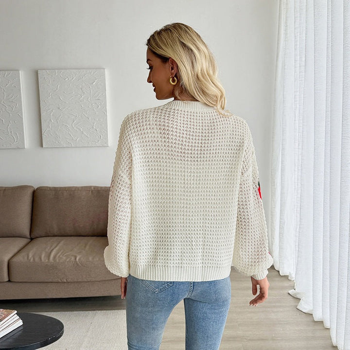 Short cardigan for women with V-neck and buttons