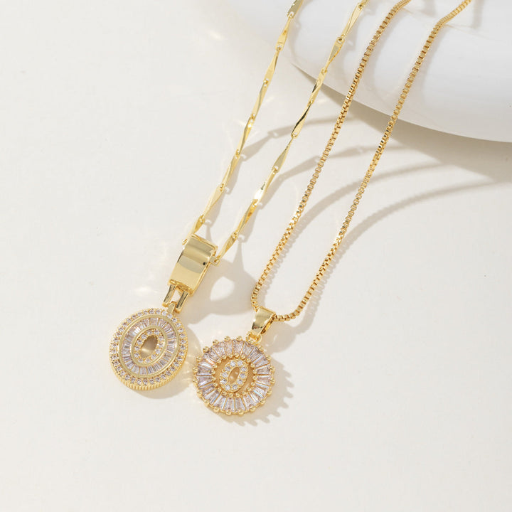 AISHA - Elegant 2-Pack Initial Pendant Necklaces