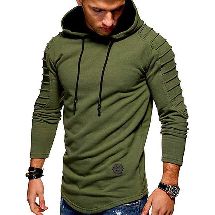 Long hoodie for men with drawstring and long sleeves