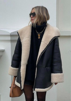 Women's Oversized Jacket with Contrast Trim