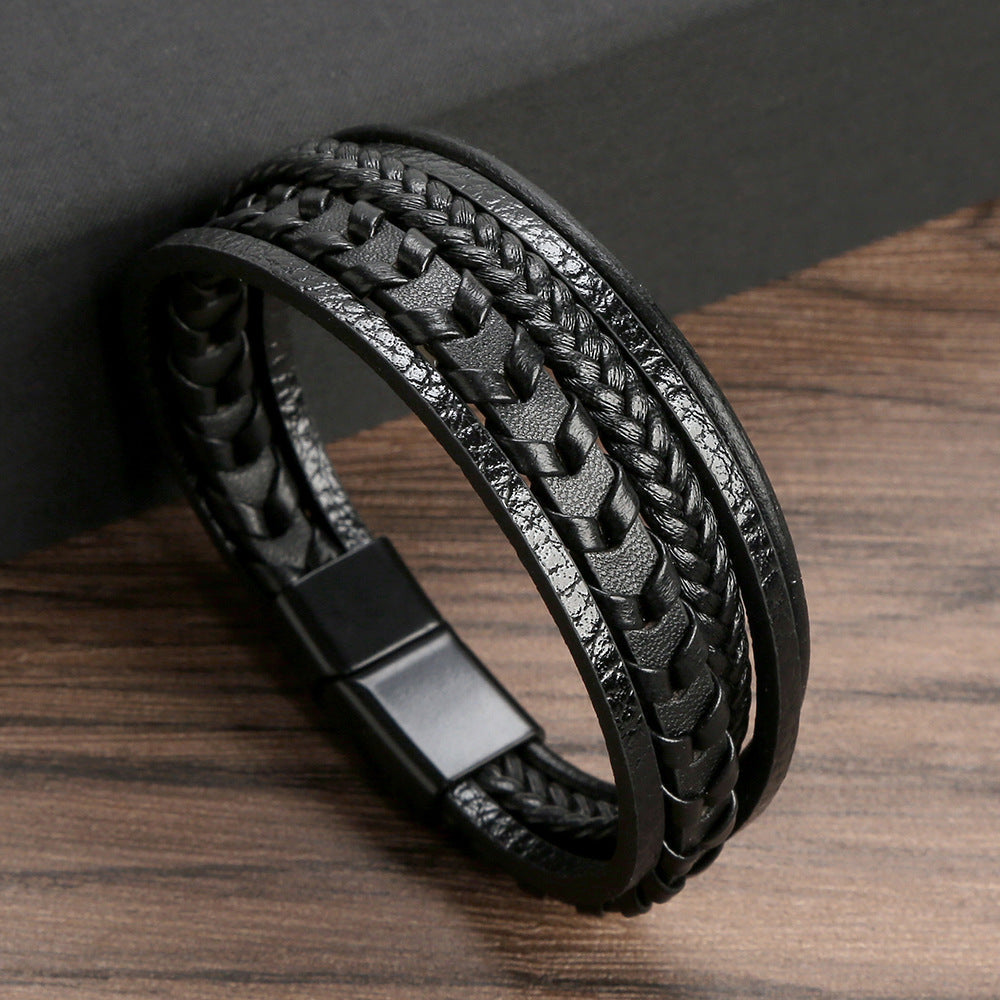 Felix | Braided Leather Viking Bracelet