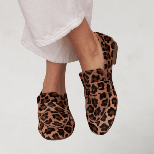 Marissa - Women’s Leopard Print Loafers with Classic Vamp Strap