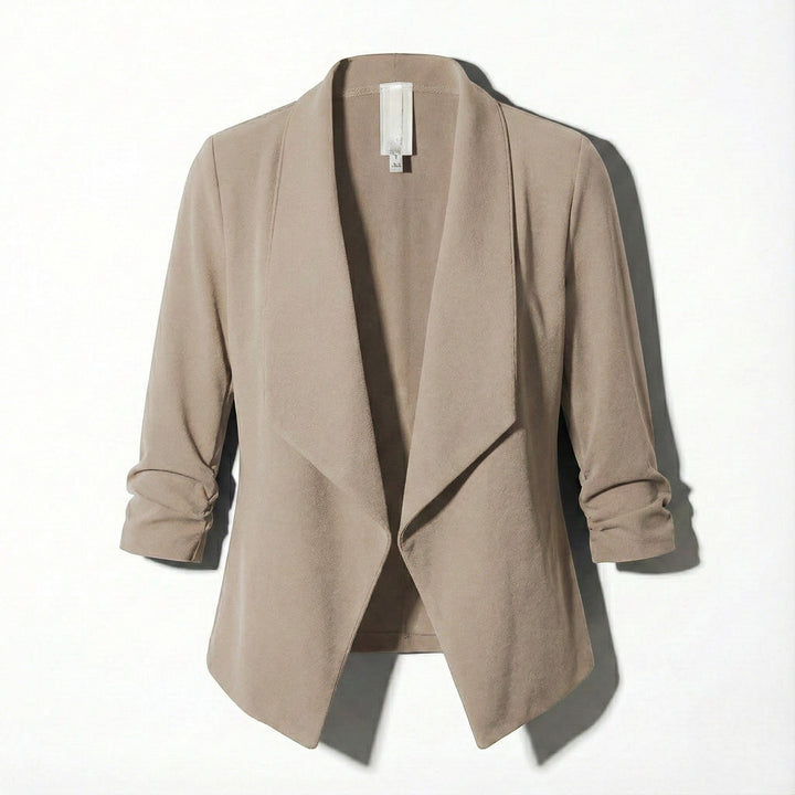 Open Front Blazer with Draped Lapel
