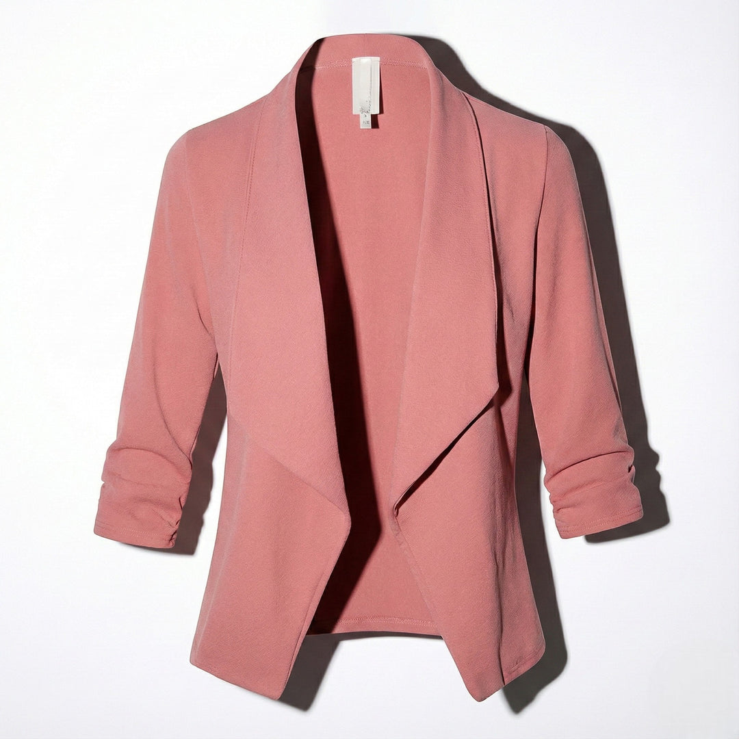 Open Front Blazer with Draped Lapel