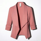 Open Front Blazer with Draped Lapel